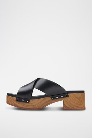 Sandalias de piel de tacón Sivanne Walk - Negro