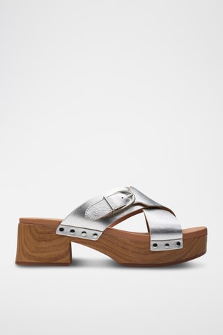 Sandalias de piel de tacón Sivanne Walk - Plateado