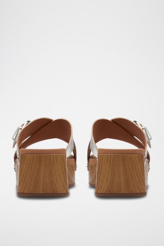 Sandalias de piel de tacón Sivanne Walk - Plateado