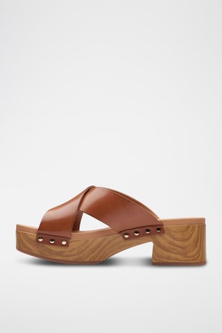 Sandalias de piel de tacón Sivanne Walk - Marrón claro