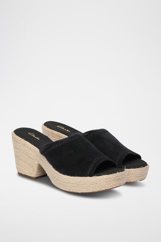 Sandalias de nobuk de tacón Maritsa70Slide - Negro