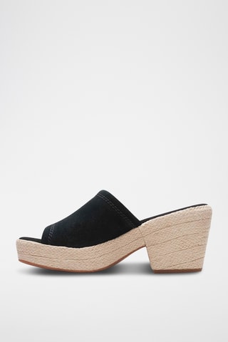 Sandalias de nobuk de tacón Maritsa70Slide - Negro