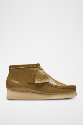 Botines bajos de piel de charol Wallabee - Verde oliva
