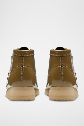 Botines bajos de piel de charol Wallabee - Verde oliva