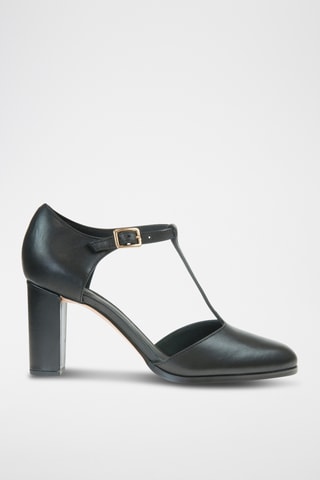 Salomés de piel de tacón Kaylin85 - Negro