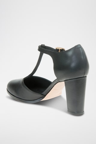 Salomés de piel de tacón Kaylin85 - Negro