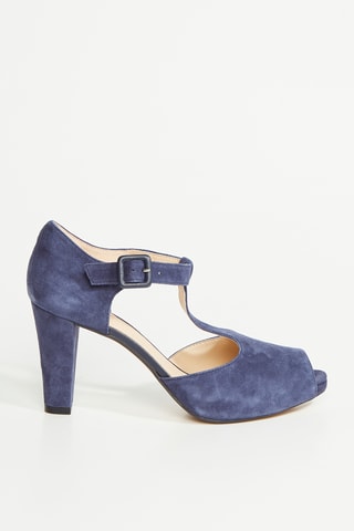 Salomés de nobuk de tacón Kendra - Azul marino