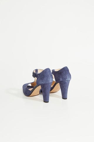 Salomés de nobuk de tacón Kendra - Azul marino