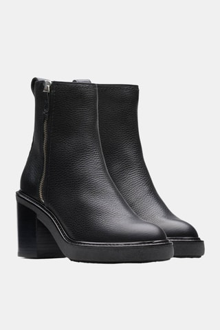 Botines de piel Cassiano Zip - Negro