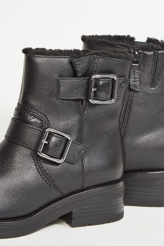 Botines de piel forrados Rebelle - Negro