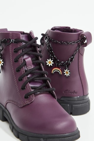 Botines de piel - Violeta