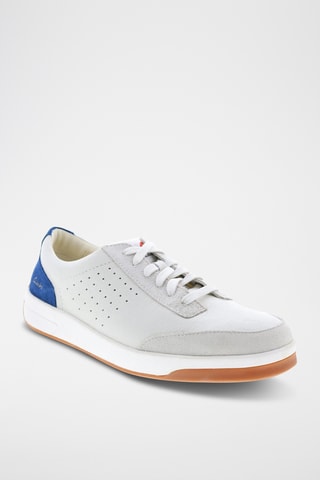 Zapatillas de piel Hero - Blanco y azul cobalto
