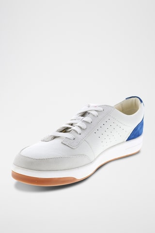 Zapatillas de piel Hero - Blanco y azul cobalto