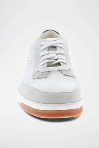 Zapatillas de piel Hero - Blanco y azul cobalto