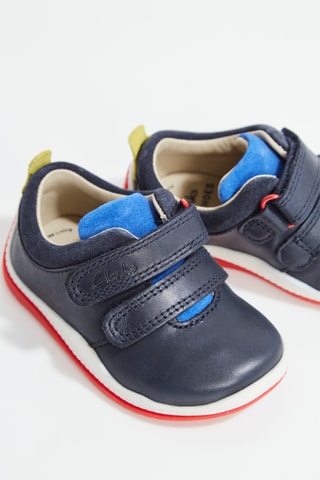 Zapatillas de piel con plataforma - Azul