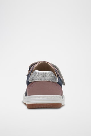 Zapatillas de piel Fawn Craft - Rosa viejo y azul marino