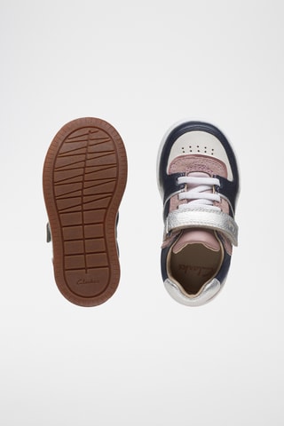 Zapatillas de piel Fawn Craft - Rosa viejo y azul marino