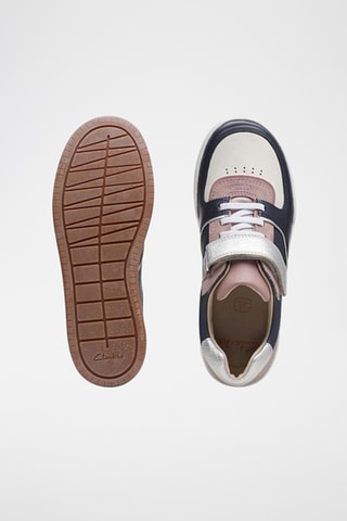 Zapatillas de piel Fawn Craft - Rosa viejo y azul marino