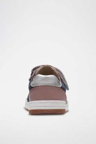 Zapatillas de piel Fawn Craft - Rosa viejo y azul marino