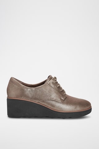 Derbies de piel de cuña Mazy Hyannis - Gris claro