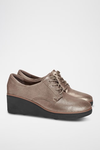 Derbies de piel de cuña Mazy Hyannis - Gris claro