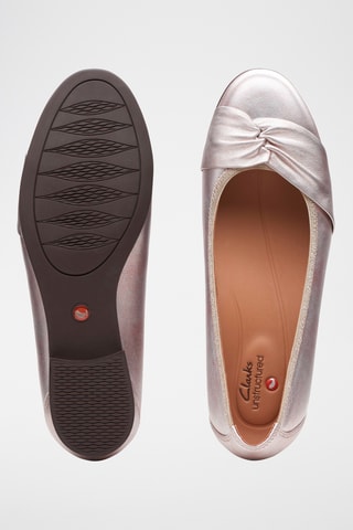 Bailarinas de piel Blush - Plateado