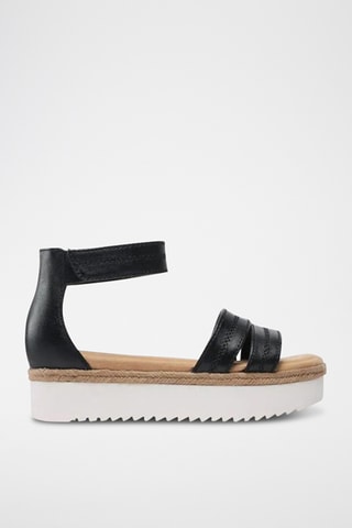 Sandalias de piel con plataforma Lana Glide - Negro