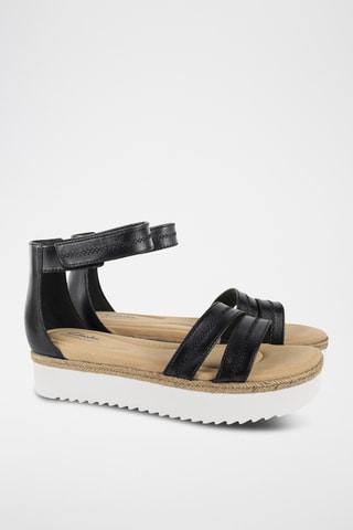 Sandalias de piel con plataforma Lana Glide - Negro
