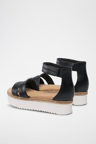 Sandalias de piel con plataforma Lana Glide - Negro