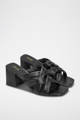 Sandalias de piel de tacón Sheer65 Step - Negro
