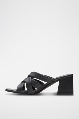 Sandalias de piel de tacón Sheer65 Step - Negro