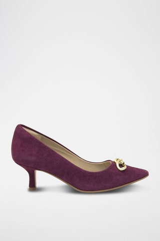 Zapatos de nobuk de tacón Trim Merlot - Violeta