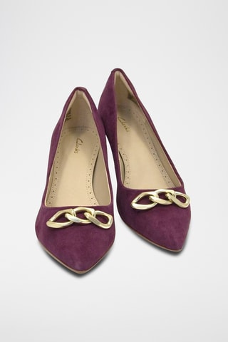 Zapatos de nobuk de tacón Trim Merlot - Violeta