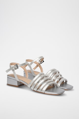 Sandalias de piel de tacón Seren25 - Plateado