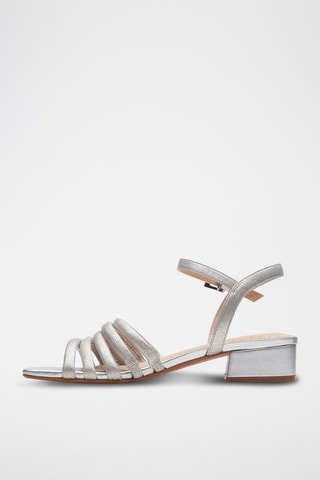 Sandalias de piel de tacón Seren25 - Plateado