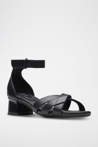Sandalias de piel de tacón Lily - Negro