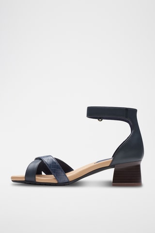 Sandalias de piel de tacón Lily - Azul marino