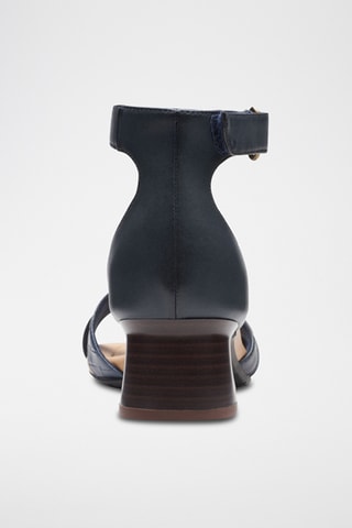 Sandalias de piel de tacón Lily - Azul marino