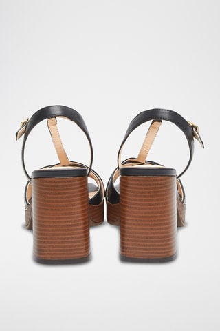 Sandalias de piel de tacón Nisby - Negro