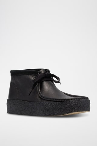 Botas de piel bovina con plataforma Wallabee - Negro