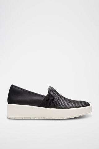 Slip-on de piel con plataforma Layton - Negro