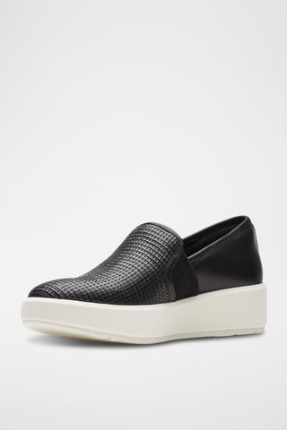 Slip-on de piel con plataforma Layton - Negro