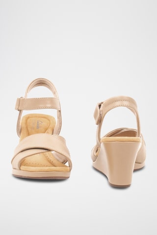 Sandalias de nobuk de cuña Tulip Gem - Beige
