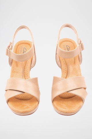 Sandalias de nobuk de cuña Tulip Gem - Beige