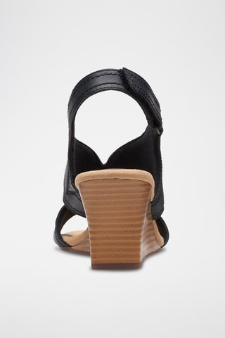 Sandalias de piel de cuña Kyarra - Negro