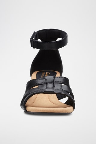 Sandalias de piel de cuña Kyarra - Negro