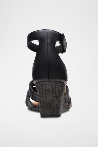 Sandalias de piel de cuña Kyarra - Negro