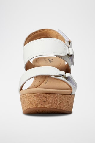 Sandalias de piel de cuña Rose - Blanco