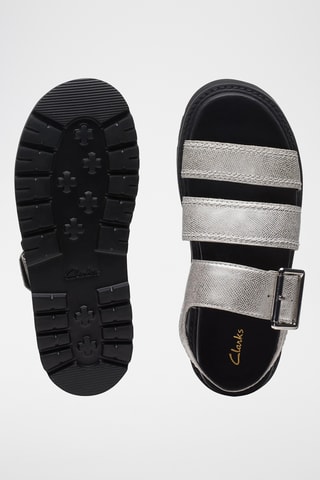 Sandalias de piel con plataforma Orianna - Plateado