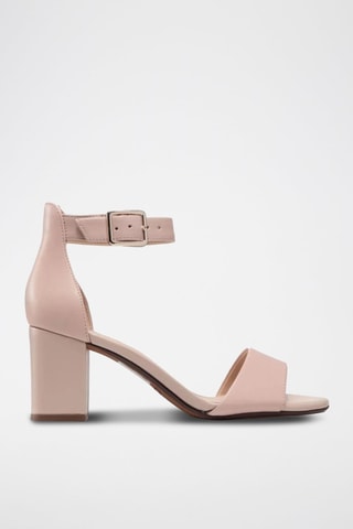 Sandalias de piel de tacón Deva - Rosa claro